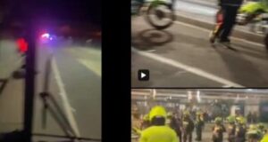 Video: en confusos hechos, hinchas de Bucaramanga habrían intentado robar bus en Bogotá | Futbol Colombiano | Liga Betplay