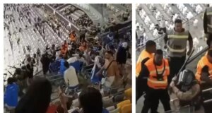 violento enfrentamiento entre hinchas argentinos y policía en Mineiro vs. Godoy; video