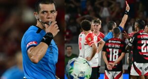 Andrés Rojas, árbitro colombiano, en el ojo del huracán por polémica expulsión en el Flamengo vs. Estudiantes de Copa Libertadores, video