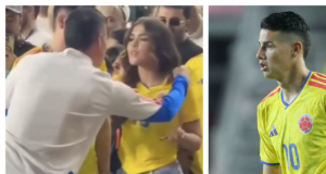 fue captado con su novia en romántico encuentro, en partido de Colombia con Nueva Zelanda; video