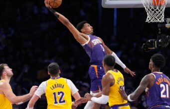 Suns rompen racha de siete victorias de Lakers con triunfo pese a quedarse sin Booker